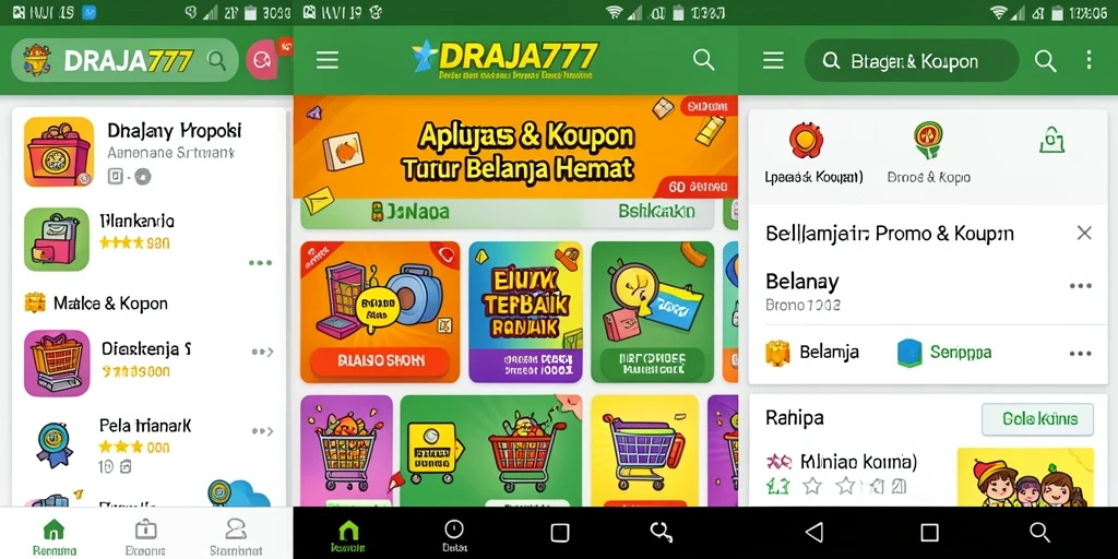 Screenshot antarmuka DRAJA777 yang menampilkan berbagai kupon dan promo.