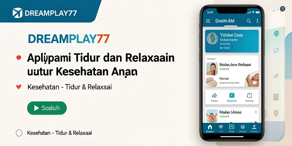 Antarmuka aplikasi DREAMPLAY77 yang mendukung tidur dan relaksasi.
