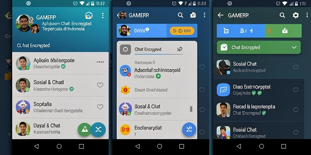 Tampilan antarmuka GAMERP yang modern dan intuitif untuk Chat Encrypted.