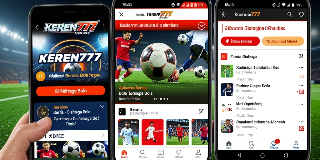 Tampilan antarmuka KEREN777 yang modern dan informatif untuk berita olahraga bola.