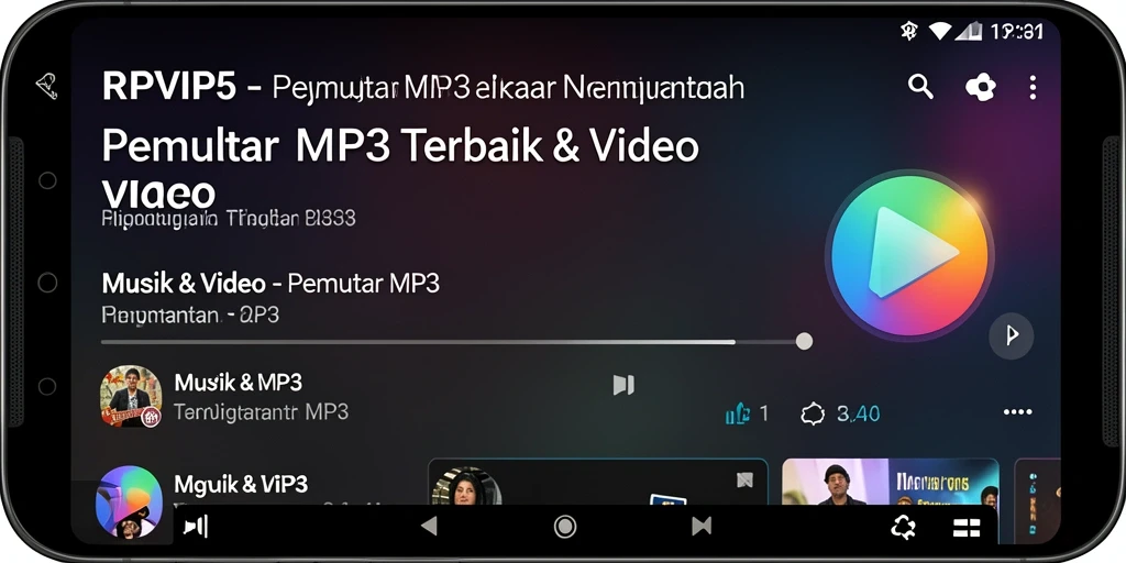 Antarmuka RPVIP5 menampilkan kontrol pemutar MP3 yang intuitif.