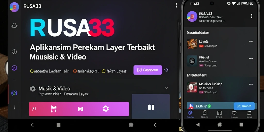 Antarmuka pengguna RUSA33 yang sederhana dan fungsional untuk perekam layar.