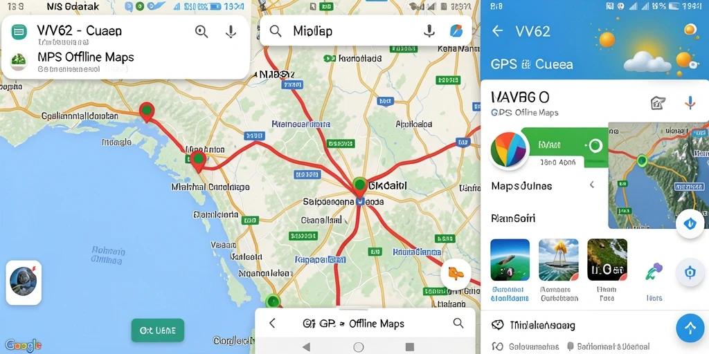 Tampilan antarmuka aplikasi VV62 untuk GPS Offline Maps yang informatif.