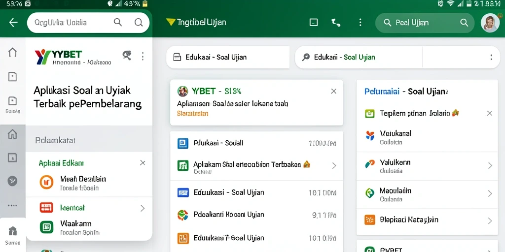 Tampilan antarmuka aplikasi Soal Ujian YYBET yang interaktif.